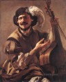 A Laughing Bravo With A Bass Viol And A Glass Dutch painter Hendrick ter Brugghen